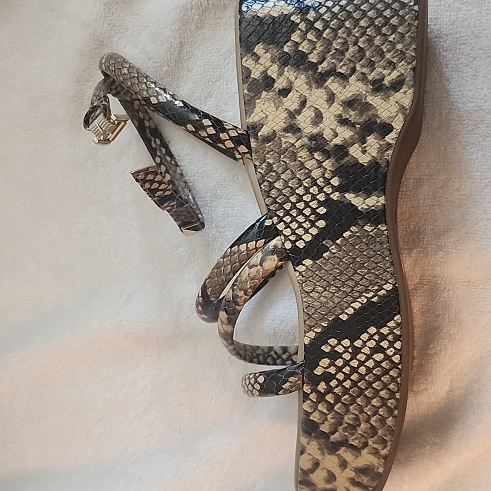 Michael Kors Hazel Leather Snake Print Platform Sandals NIB